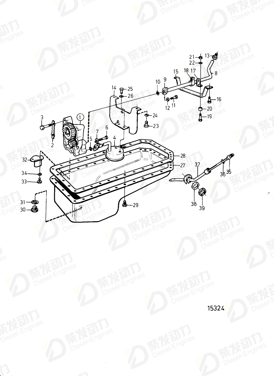 VOLVO Oil feed pipe 422970 Drawing